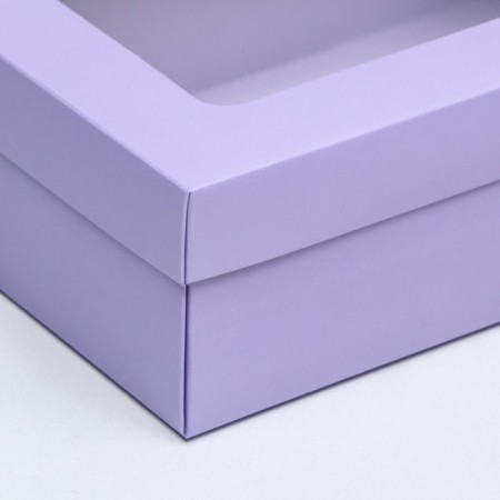 The box is folding, the lid is, with the window, lilac, 24 x 17 x 8 cm-2