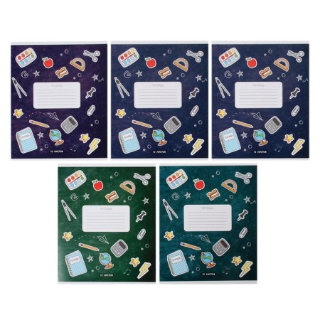 Notebook of 12 sheets in the Calligrata "School" line, cover shaking cardboard, VD-LIK, OFSET BOLK, Beliece 95%, MIX