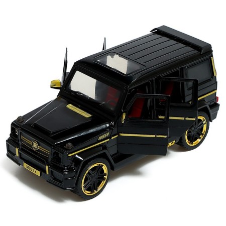 Metal, inertial machine, 1:24, doors, hood, trunk, black color open-6