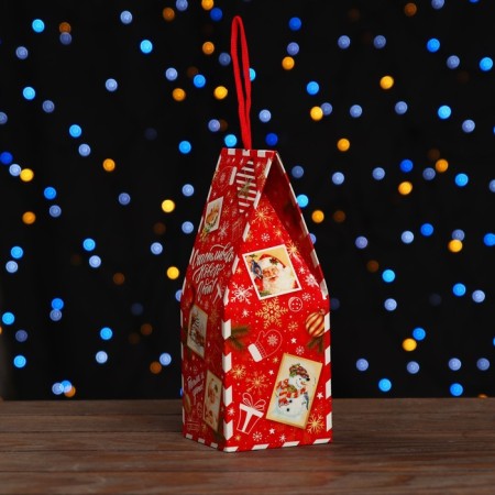 Gift Folding Box "Red Red" 9.5 x 9.5 x 25 cm-3