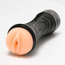 Masturbator with vibration, realistic, 3 batteries AA, 24.5x7.5 cm