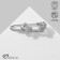 Pin "Flowers" two buds, 6.5 cm, white color in silver, 6.5 cm