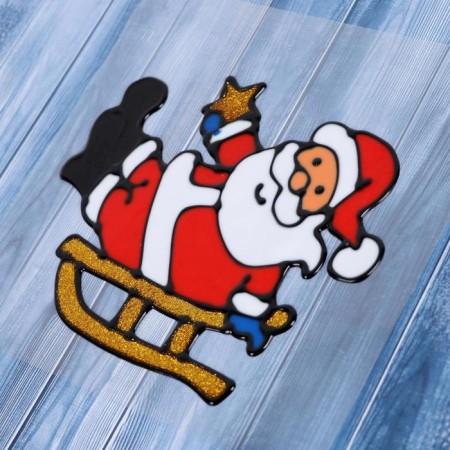 Glass Santa Claus on a sled glass 15x12.5 cm-1