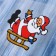 Glass Santa Claus on a sled glass 15x12.5 cm