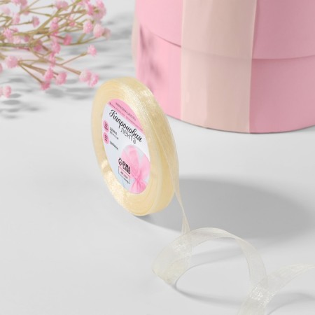 Kapron tape, 10 mm, 20 ± 1 m, ivory color # 08