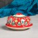 Maslenka Rishtan ceramics "Patterns", 13 cm, red