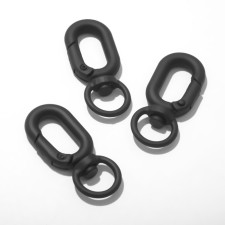 Aval carbine with a ring of 3.8 × 1.7 × 0.45 cm (set of 3 pcs.), Matte black color