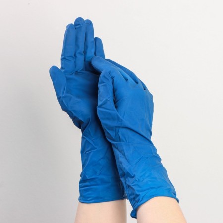 Latex gloves "High Risk", observation, non -sterile, size m, 50 pcs/UP (25 pairs), blue color-2