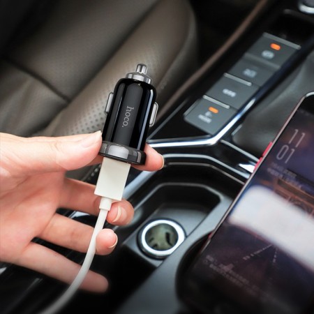 Hoco Z44, Type-C PD 20 W car charger, USB Qc3.0 18 W, 3 A, black-8