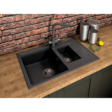 Dr.gans Smart “Olivia-740k” kitchen washing is 740x480 mm, h = 180/120 mm, black color is black-2
