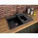 Dr.gans Smart “Olivia-740k” kitchen washing is 740x480 mm, h = 180/120 mm, black color is black