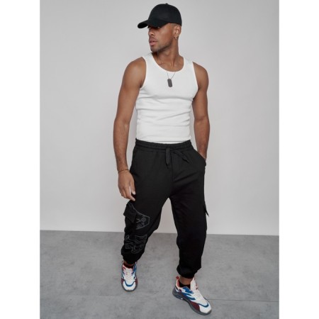 Joggers male, size 56, black color-18