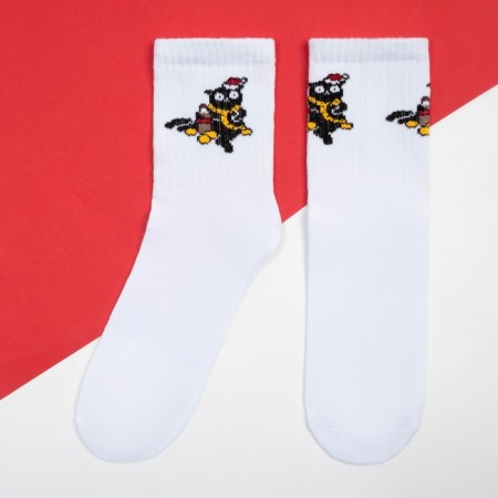 New Year's socks KAFTAN "Cat and Mandarins" p. 36-39 (23-25 ​​cm)