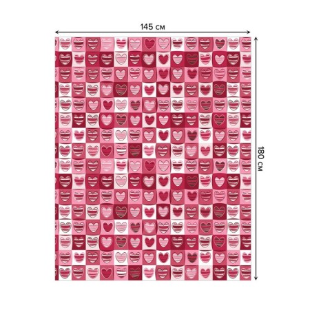 Tables on the table "Pann with hearts", rectangular, oxford, size 145x180 cm-1