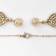 Set 2 objects: earrings, pendant "Lotus", white-first-first color in gold, 48 cm
