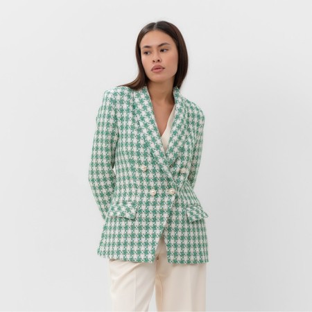Jacket tweed double -breasted mist p. 44. Green