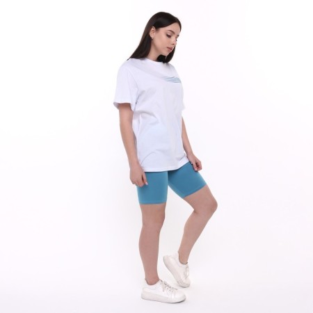 Female set (T -shirt/shorts), the color is lapis lazuli/white, size 50-2