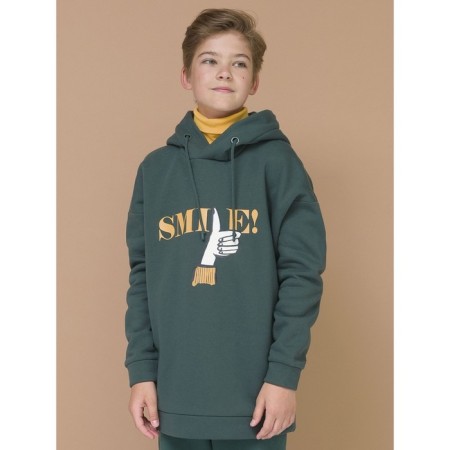 Sweatshirt for boys, height 116 cm, green color