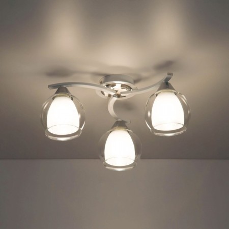 Ceiling chandelier Citilux "Christie" CL152130, 44x44x19 cm, 3x75W, E27, white color-3