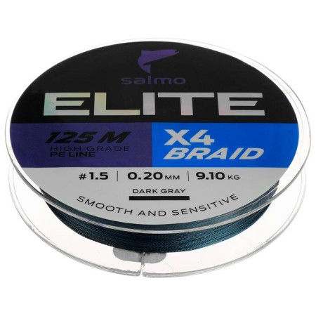Salmo Elite X4 Braid Dark Gray, diameter 0.20 mm, test 9.1 kg, 125 m