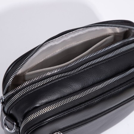 Bag Cross-Bodi with a zipper, black color-6