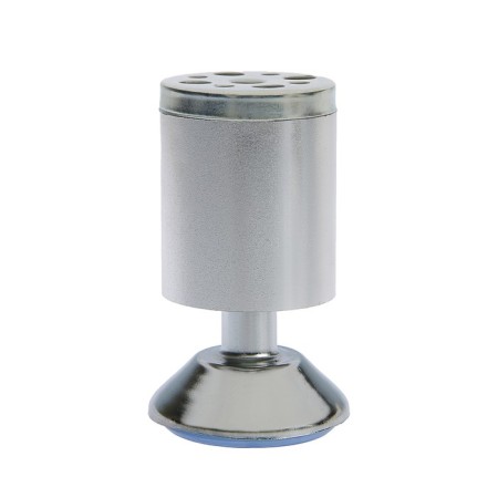 The support is furniture, adjustable, aluminum, d = 50 mm, h = 100 mm, matte chromium color