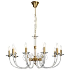 Люстра подвесная хрустальная Glass 10xE14 40Вт, размер 85x85x61-97 см, цвет бронза