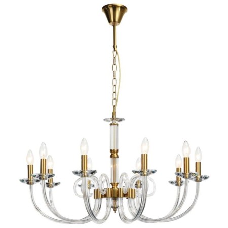 Crystal Crystal Chandelier Glass 10XE14 40W, size 85x85x61-97 cm, bronze color
