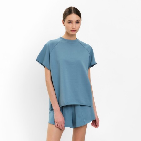 Female set (T-shirt, shorts) minku: Casual Collection A ashber color, rr 48