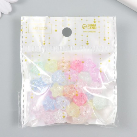 Beads for creativity Plastic "Star Glass" set 20 g 1.1x1x1 cm-3