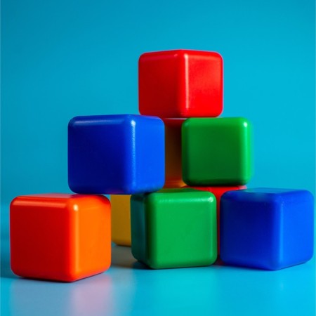 Set of colored cubes, 9 pieces, 4 × 4 cm-11