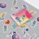 Stickers for creativity "Flying into space" embossing silver set 48 pcs 9x7x0.8 cm