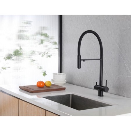 ABBER WASSER KREIS AF81141B kitchen mixer, drinking water output, black-1