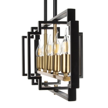 Chandelier 2739/5 E14 40W black and gold 29.5x7.8x25-97 cm Bayerlux-11
