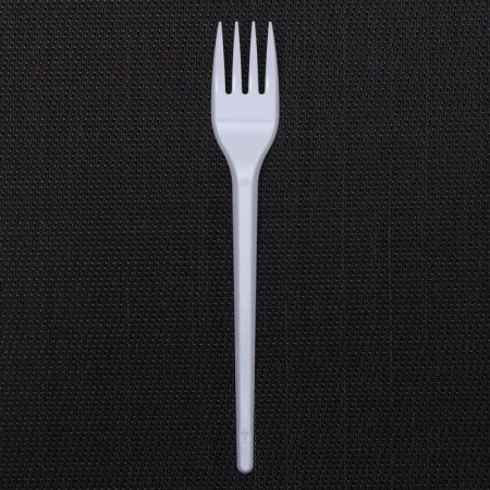 Set of plastic disposable forks, 16.5 cm (± 1 cm), 12 pcs, white color-2