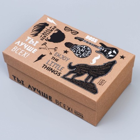 Set of boxes 6 in 1, gift packaging, “for the best man”, 12 x 7 x 4 - 22 x 14 x 8.5 cm-1