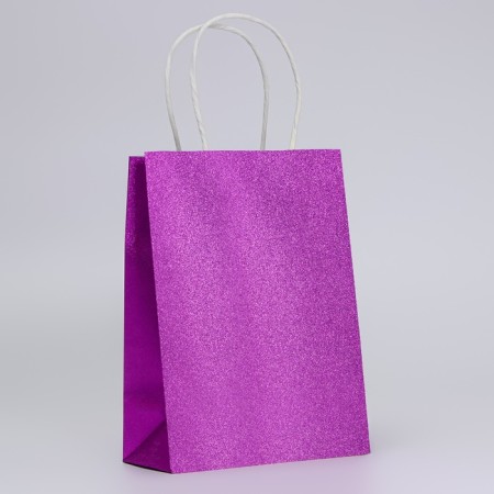 Gift Paper Package with glitter Lilac, 15 x 8 x 21 cm-1
