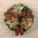 New Year's wreath D-30 cm "Bright fairy tale" bows with berries flowers