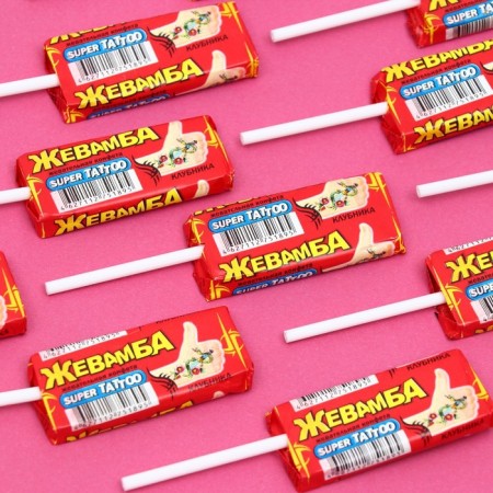 Chewing candy "Zhevamba" Super tatoo strawberries, 10 g-1