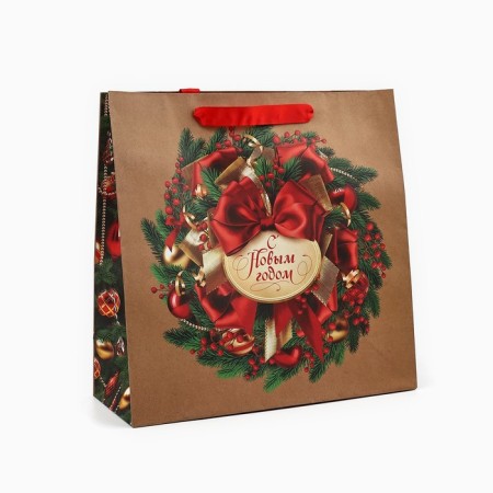 Craft square “New Year's Wreath”, 30 x 30 x 12 cm, New Year-1