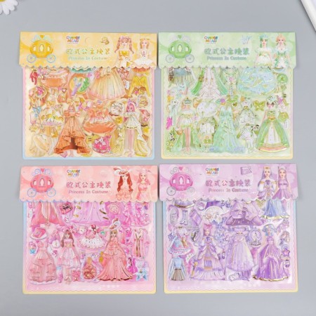 Plastic sticker 2 sheets "Princess Outfits" MIX 23.8x26.6 cm-4
