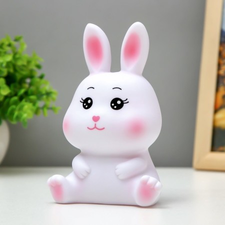 Night "Bunny" LED from batteries white-pink 9.5x14.5 cm
