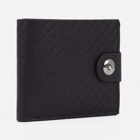 Male purse on a magnet, department for bills, for coins, for maps, dark brown color