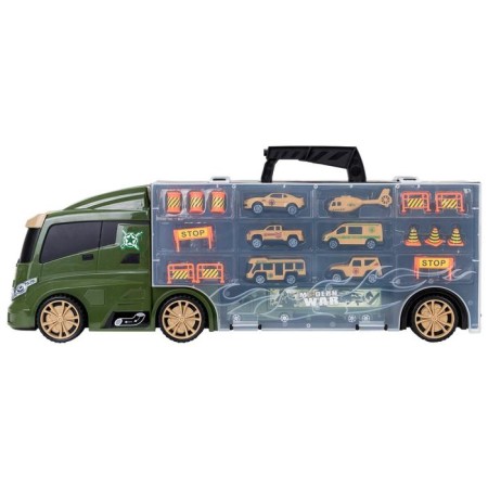 Auto -Vorot Case Givito Militari, with cars, with a tunnel, green color, 59 cm-7