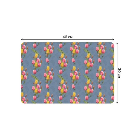 A set of napkins for setting the table "Spring flowers", rectangular, rounded edges, size 30x46 cm, 4 pcs-2