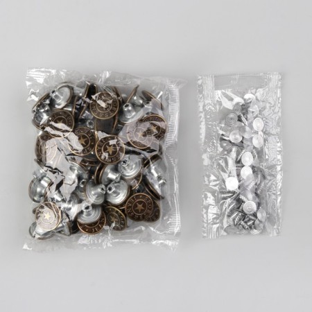 A set of denim buttons, 17 mm, 100 pcs, bronze color-1