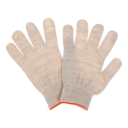 Garden gloves, x/b, knitting grade 10, 6 threads, size 9, without coating, white-1