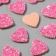 Decor for the creativity of felt lords "heart" pink 2x2 cm