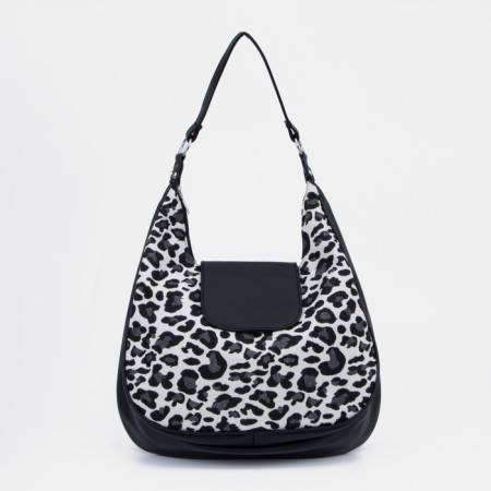 Bag-hobo with lightning, black/white color