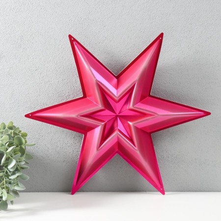 Figure "Star in the Star" Small red metallic, 38.8x33.5 cm-2